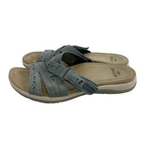 Earth Origins Women's Blue Suede Slide Sandals